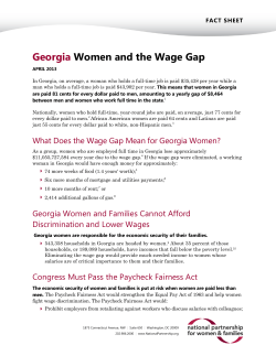 Georgia Women and the Wage Gap