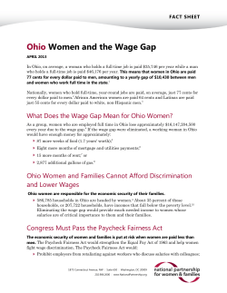 Ohio Women and the Wage Gap
