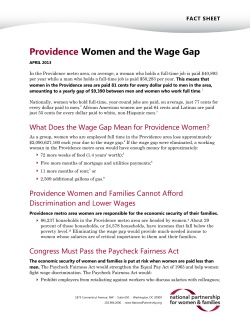 Providence Women and the Wage Gap