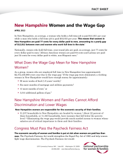 New Hampshire Women and the Wage Gap