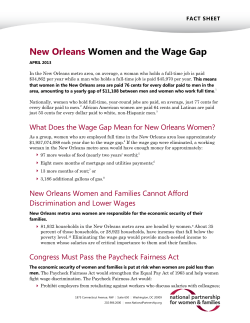 New Orleans Women and the Wage Gap