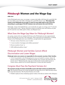 Pittsburgh Women and the Wage Gap