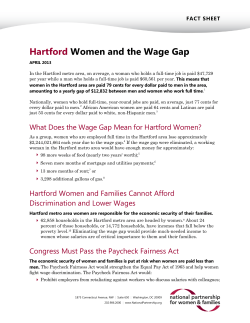 Hartford Women and the Wage Gap
