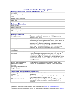 General Guidelines for Preparing a Syllabus