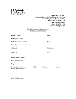 Professional Disability Assessment Questionnaire: General Academic Accommodation Requests