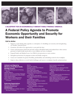 2013 Work Family Strategy Council Federal Policy Agenda