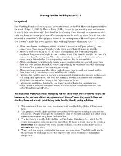 The Misnamed Working Families Flexibility Act: 9 Key Flaws and A Better Solution
