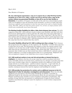 Coalition Letter to the U.S. House of Representatives in Opposition to H.R. 1406