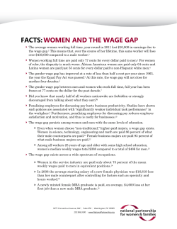 Facts: Women and the Wage Gap