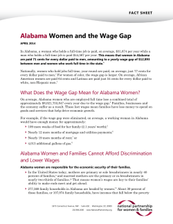 Alabama Women and the Wage Gap
