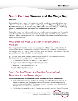 South Carolina Women and the Wage Gap