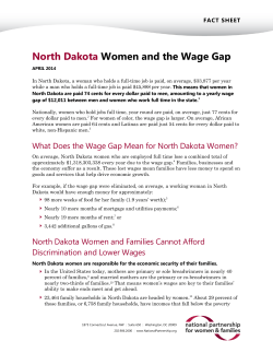 North Dakota Women and the Wage Gap