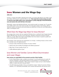 Iowa Women and the Wage Gap