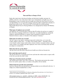 Time and Place to Pump at Work