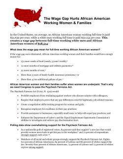 The Wage Gap Hurts African American Working Women & Families