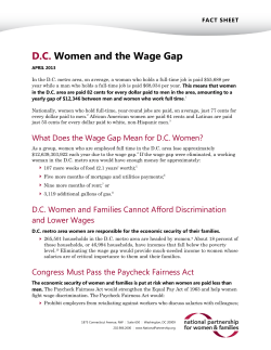 D.C. Women and the Wage Gap