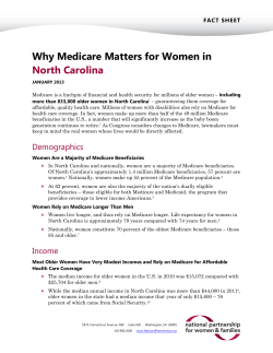 Why Medicare Matters for Women in North Carolina