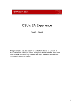 CSU S Journey to Enterprise Architecture