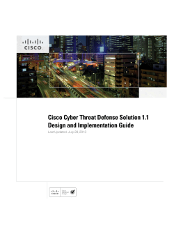 Cisco Cyber Threat Defense 1.1 Design and Implementation Guide