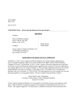 Tesoro Logistics Right-of-Way Decision Record