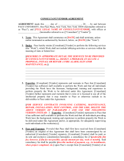 Consultant/Vendor Services Agreement