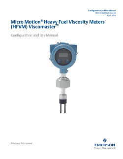 Heavy Fuel Viscosity Meters Viscomaster Configuration Manual