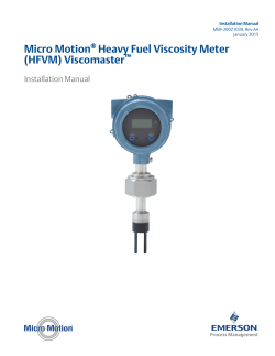 Heavy Fuel Viscosity Meter Viscomaster Installation Manual