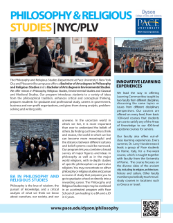 Philosophy and Religious Studies