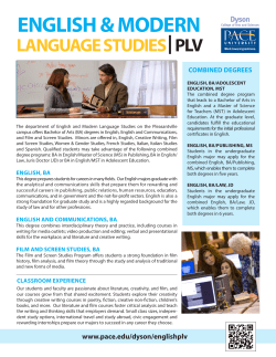 English and Modern Language Studies - PLV