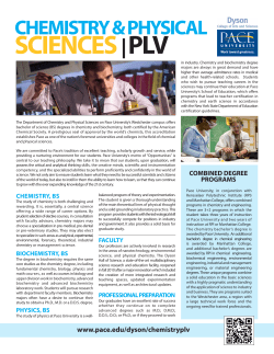 Chemistry and Physical Sciences - PLV