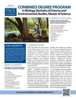 Biology, BS / Environmental Studies, MS