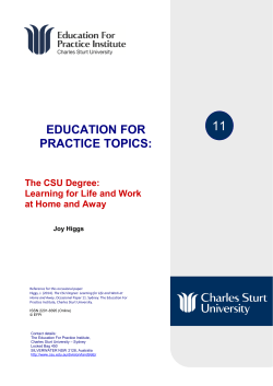 The CSU Degree: Learning for Life and Work at Home and Away