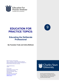 Educating the deliberate professional