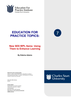 New SES WPL items: Using them to enhance learning