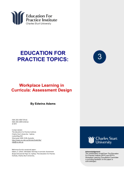 Workplace learning in curricula: Assessment design