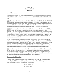 Handout for Astrochemistry Laboratory Exercise for Astronomy 522
