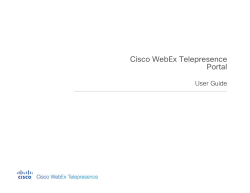 Cisco WebEx Telepresence Customer Portal User Guide