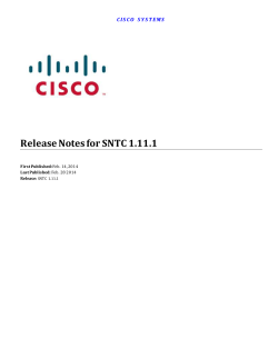 SNTC Release Notes 1.11