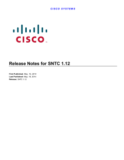 SNTC Release Notes 1.12