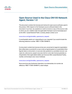 Open Source Used in the Cisco ON100 Network Agent, Version 1.0