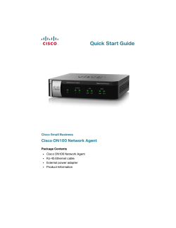 Cisco ON100 Network Agent Quick Start Guide