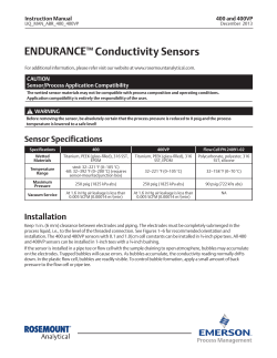 Manual: 400, 400VP Endurance Conductivity Sensors Abridged