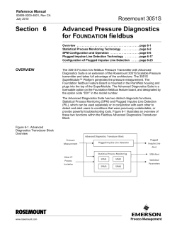 Manual: Rosemount 3051S Series of Instrumentation &ndash; Section 6: Advanced Pressure Diagnostics for Foundation Fieldbus