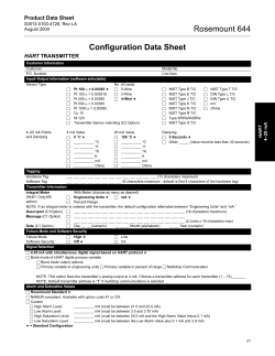 Configuration Data Sheet: Rosemount 644H and 644R Smart Head and Rail Mount Temperature Transmitters