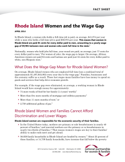 Rhode Island Women and the Wage Gap