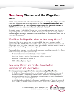 New Jersey Women and the Wage Gap