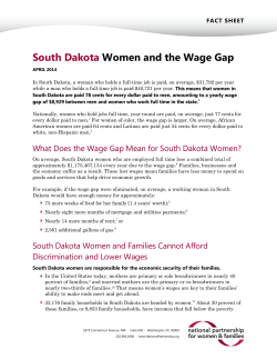South Dakota Women and the Wage Gap