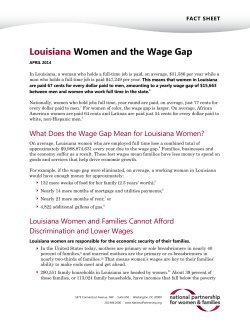 Louisiana Women and the Wage Gap