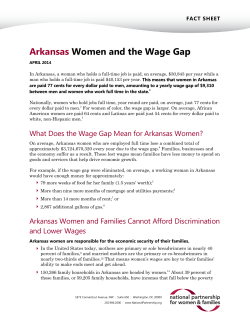 Arkansas Women and the Wage Gap
