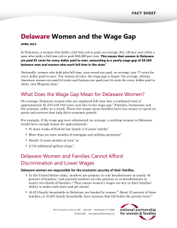 Delaware Women and the Wage Gap